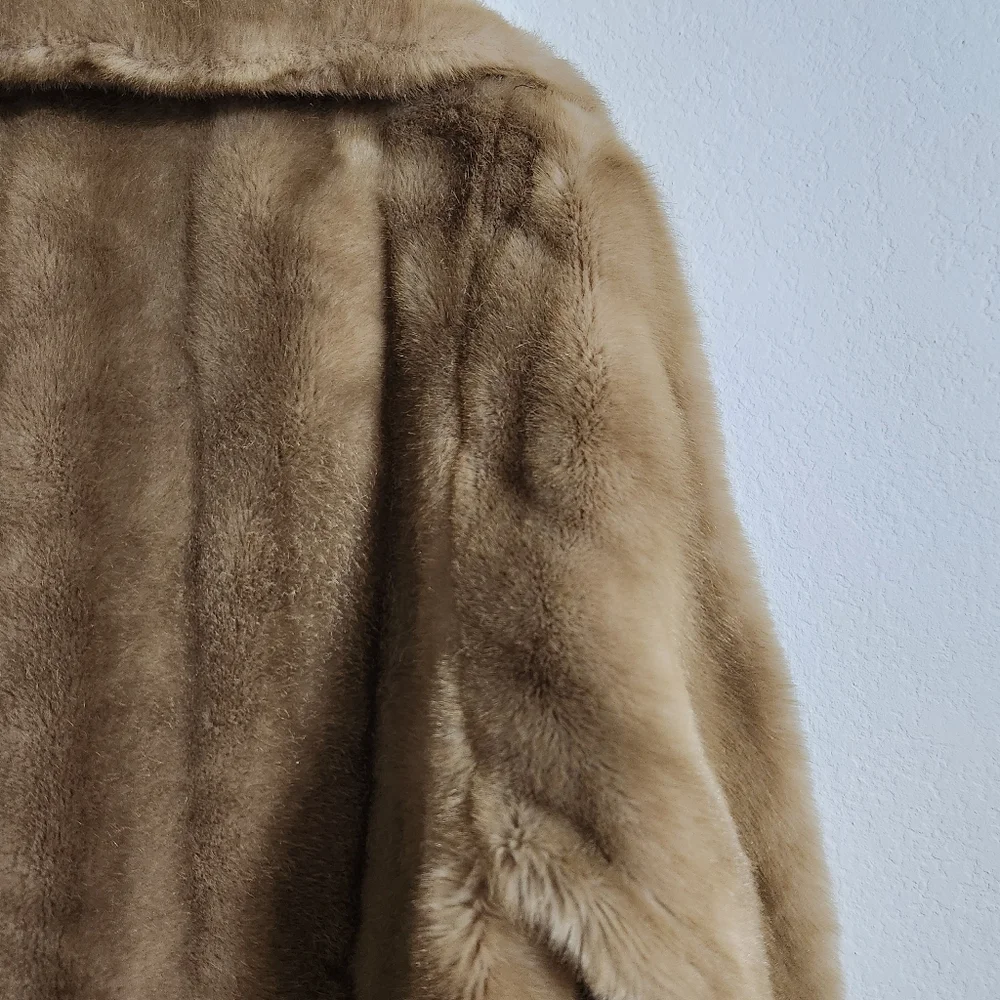 Tissavel France Vintage Faux Mink Fur Jacket Made In England Sz XL Excellent Con - Picture 15 of 16